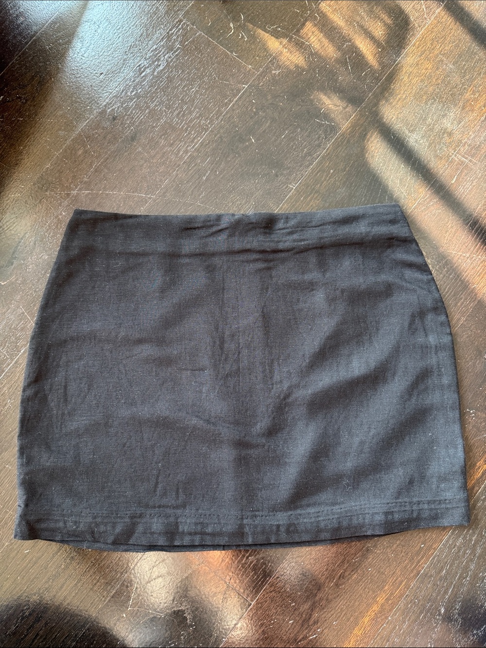 Linen Black Women's Mini Skirt